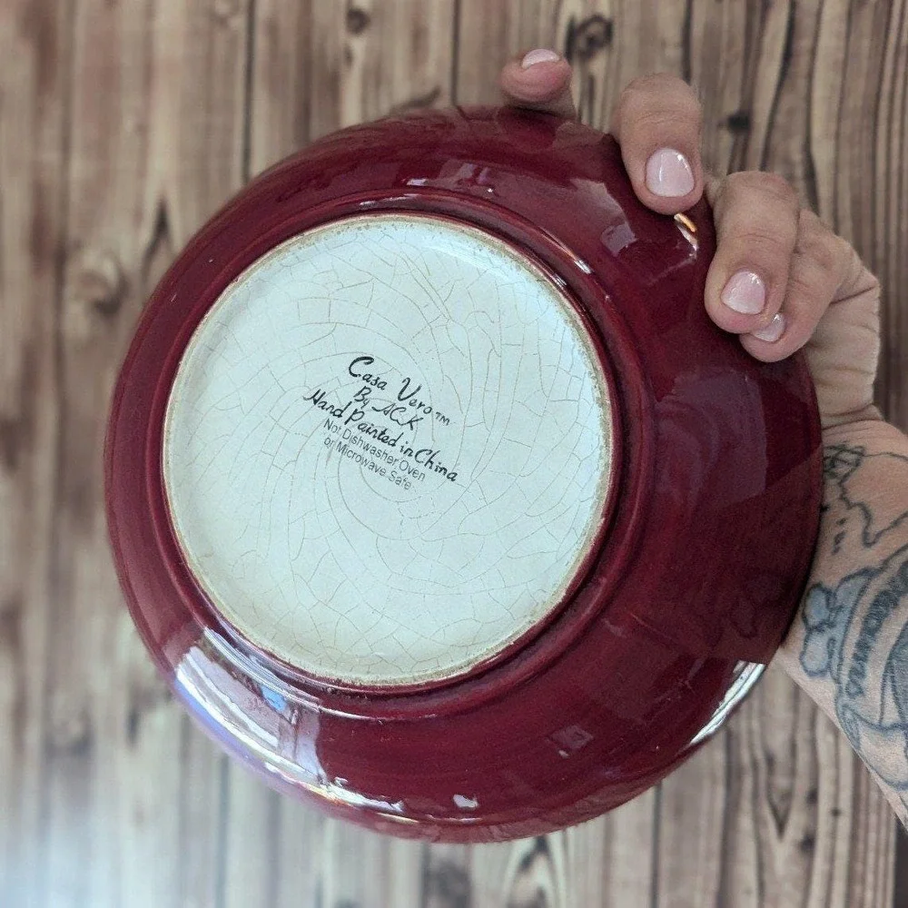 vintage hand painted apple country farmhouse ceramic bowl casa‎ varo